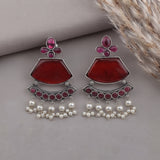 Oxidised Black Metal Earrings Traditional and Trendy Design JH8581