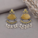 Oxidised Black Metal Earrings Traditional and Trendy Design JH8581