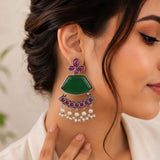Oxidised Black Metal Earrings Traditional and Trendy Design JH8581