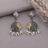 Oxidised Black Metal Earrings Traditional and Trendy Design JH8583