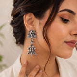 Oxidised Black Metal Earrings Traditional and Trendy Design JH8584