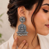 Oxidised Black Metal Earrings Traditional and Trendy Design JH8585