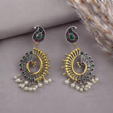 Oxidised Black Metal Earrings Traditional and Trendy Design JH8586