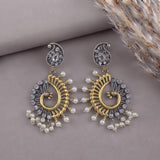 Oxidised Black Metal Earrings Traditional and Trendy Design JH8586