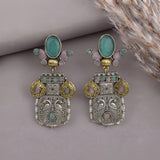 Oxidised Black Metal Earrings Traditional and Trendy Design JH8587