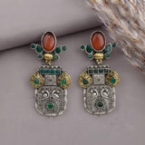 Oxidised Black Metal Earrings Traditional and Trendy Design JH8587