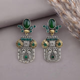 Oxidised Black Metal Earrings Traditional and Trendy Design JH8587