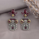 Oxidised Black Metal Earrings Traditional and Trendy Design JH8587