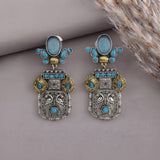 Oxidised Black Metal Earrings Traditional and Trendy Design JH8587
