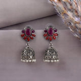 Oxidised Black Metal Earrings Traditional and Trendy Design JH8590