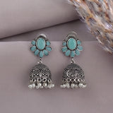 Oxidised Black Metal Earrings Traditional and Trendy Design JH8590