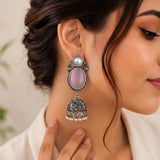 Oxidised Black Metal Earrings Traditional and Trendy Design JH8591