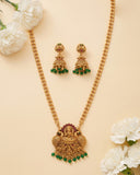 Traditional Antique Gold Finish  South Indian Temple Long Necklace Haram JH8594