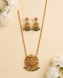 Traditional Antique Gold Finish  South Indian Temple Long Necklace Haram JH8595