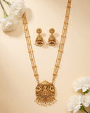 Traditional Antique Gold Finish  South Indian Temple Long Necklace Haram JH8596