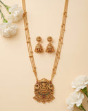 Traditional Antique Gold Finish  South Indian Temple Long Necklace Haram JH8597