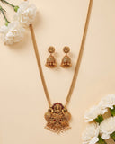 Traditional Antique Gold Finish  South Indian Temple Long Necklace Haram JH8598
