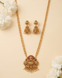 Traditional Antique Gold Finish  South Indian Temple Long Necklace Haram JH8600
