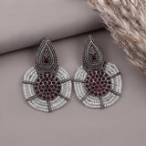 Oxidised Black Metal Earrings Traditional and Trendy Design JH8601