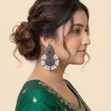 Oxidised Black Metal Earrings Traditional and Trendy Design JH8601