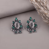Oxidised Black Metal Earrings Traditional and Trendy Design JH8602