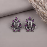 Oxidised Black Metal Earrings Traditional and Trendy Design JH8602