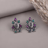 Oxidised Black Metal Earrings Traditional and Trendy Design JH8602