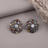 Oxidised Black Metal Earrings Traditional and Trendy Design JH8603