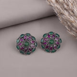 Oxidised Black Metal Earrings Traditional and Trendy Design JH8603