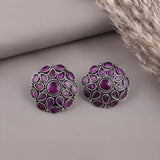 Oxidised Black Metal Earrings Traditional and Trendy Design JH8603