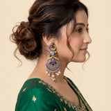 Oxidised Black Metal Earrings Traditional and Trendy Design JH8605