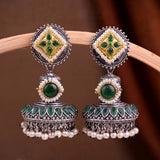 Oxidised Black Metal Earrings Traditional and Trendy Design JH8607