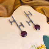 Oxidised Black Metal Earrings Traditional and Trendy Design JH8608