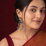 Oxidised Black Metal Earrings Traditional and Trendy Design JH8609