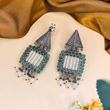 Oxidised Black Metal Earrings Traditional and Trendy Design JH8610