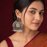 Oxidised Black Metal Earrings Traditional and Trendy Design JH8611