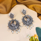 Oxidised Black Metal Earrings Traditional and Trendy Design JH8612