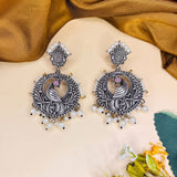 Oxidised Black Metal Earrings Traditional and Trendy Design JH8612