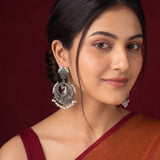 Oxidised Black Metal Earrings Traditional and Trendy Design JH8612