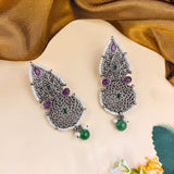Oxidised Black Metal Earrings Traditional and Trendy Design JH8613