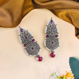 Oxidised Black Metal Earrings Traditional and Trendy Design JH8613