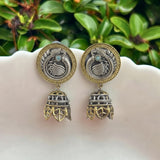Oxidised Black Metal Earrings Traditional and Trendy Design JH8614