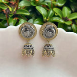 Oxidised Black Metal Earrings Traditional and Trendy Design JH8614