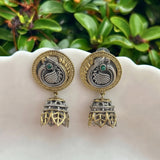 Oxidised Black Metal Earrings Traditional and Trendy Design JH8614