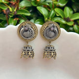 Oxidised Black Metal Earrings Traditional and Trendy Design JH8614
