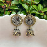 Oxidised Black Metal Earrings Traditional and Trendy Design JH8614