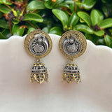 Oxidised Black Metal Earrings Traditional and Trendy Design JH8614