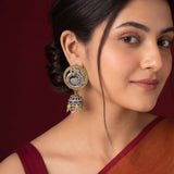 Oxidised Black Metal Earrings Traditional and Trendy Design JH8614