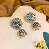 Oxidised Black Metal Earrings Traditional and Trendy Design JH8614