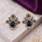 Oxidised Black Metal Earrings Traditional and Trendy Design JH8616